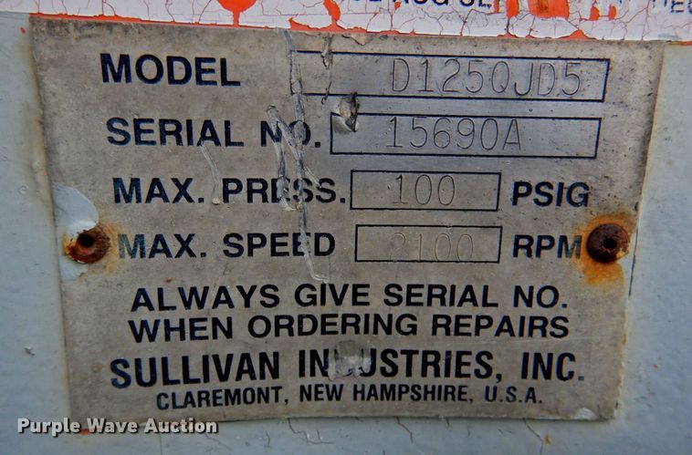 image for item DP4712 Sullivan D1250JD5  air compressor