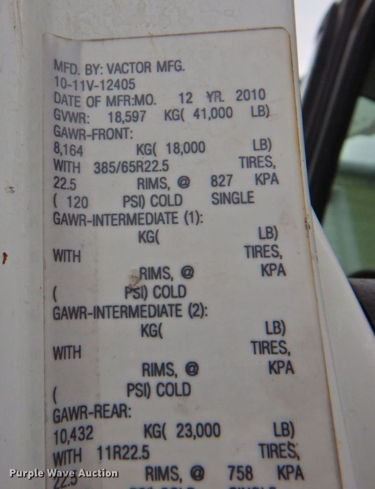 image for item DP4719 2011 International WorkStar 7400 SBA  sewer jetter truck