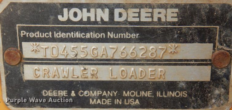 image for item DP5647 1990 John Deere 455G  track loader