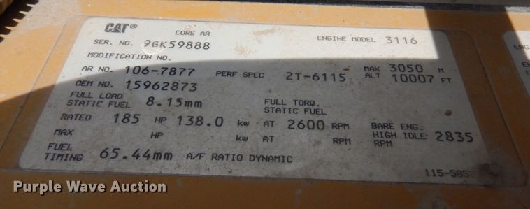 image for item DP5658 1997 Chevrolet C7500  dump truck