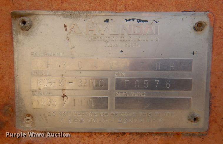 image for item DR1945 1994 Hyundai Robex 320LC  excavator