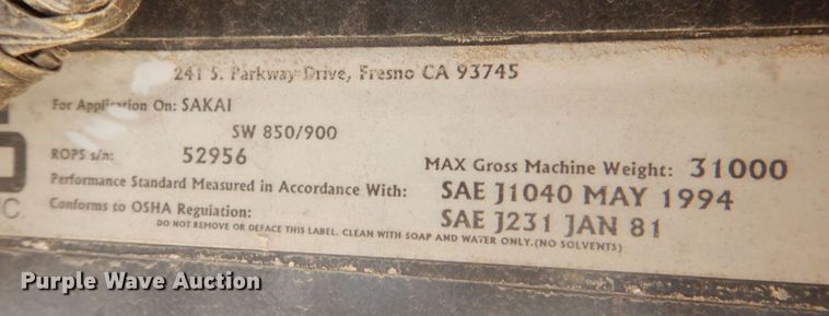 image for item DS8155 2003 Sakai SW850  double drum vibratory roller