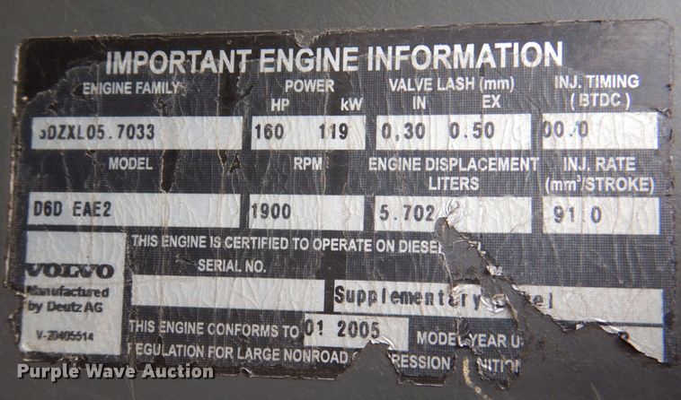 image for item DS8163 2005 Volvo EC210BLC  excavator