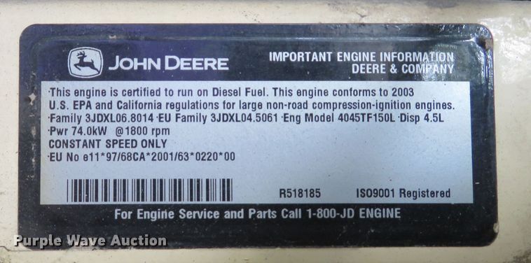 image for item FB9810 2003 Kohler 60REOZJB  generator