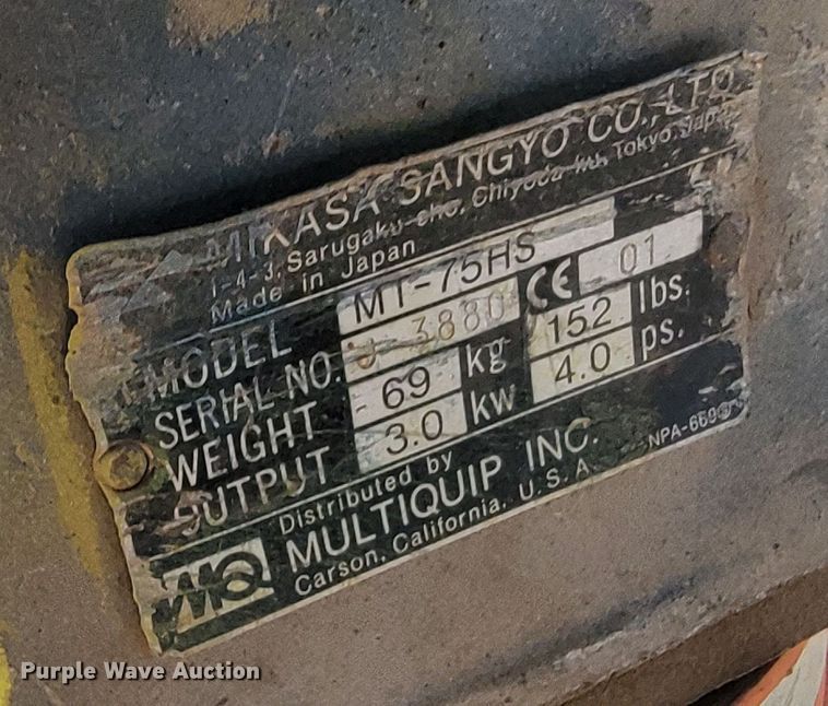 image for item JC9769 (3) MultiQuip plate compactors