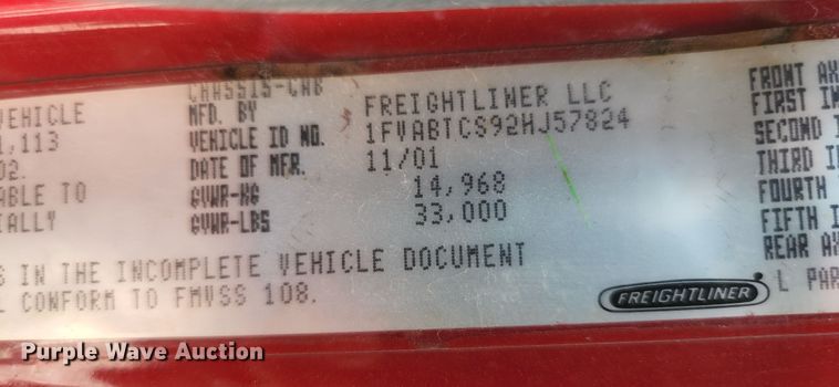 image for item JL9987 2002 Freightliner FL70  dump truck