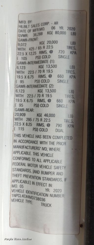 image for item JR9462 2021 Peterbilt 567  dump truck