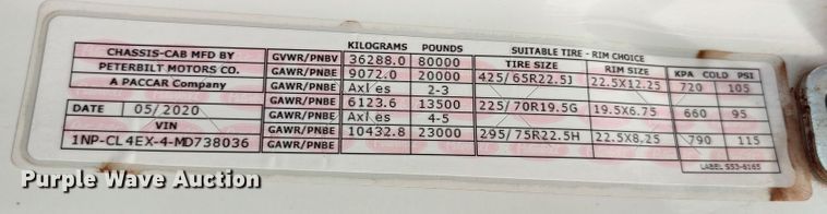 image for item JR9462 2021 Peterbilt 567  dump truck
