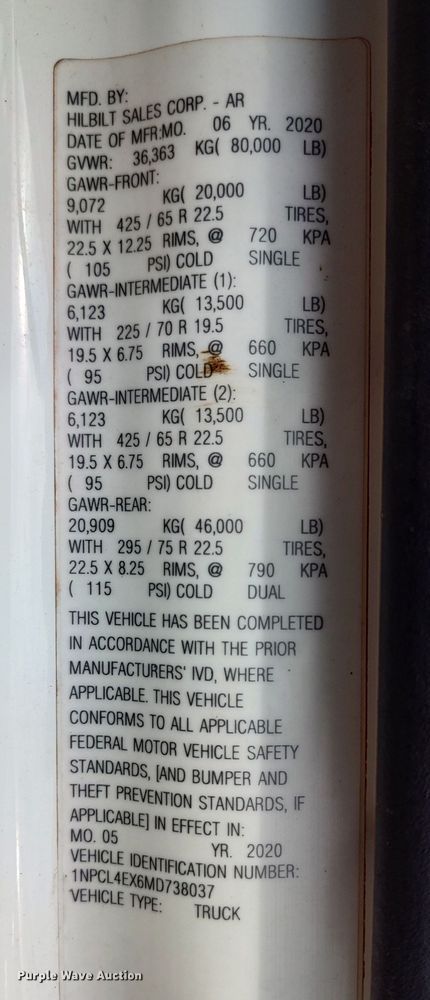 image for item JR9463 2021 Peterbilt 567  dump truck