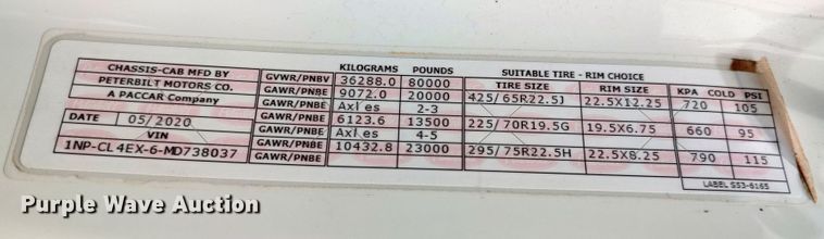 image for item JR9463 2021 Peterbilt 567  dump truck