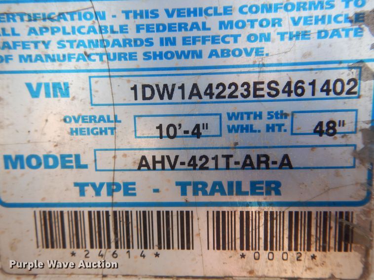 image for item KI9264 2014 Stroughton  grain trailer