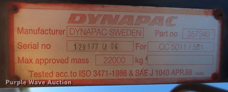 image for item KP9068 1998 Dynapac CC501  double drum vibratory roller