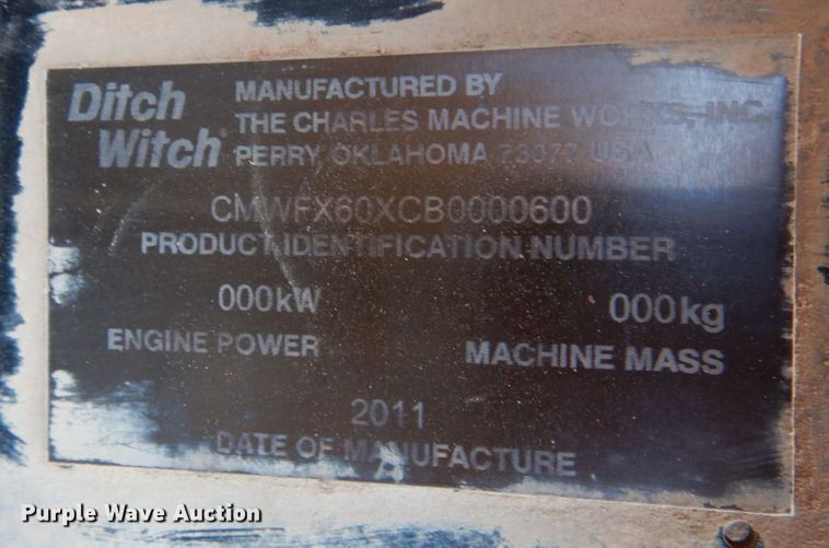 image for item KP9123 2011 Ditch Witch FX60  vacuum excavator