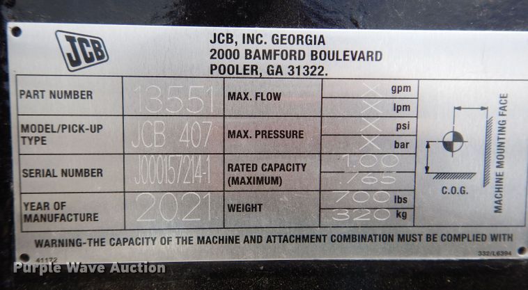 image for item KP9499 2021 JCB 407 T4 wheel loader