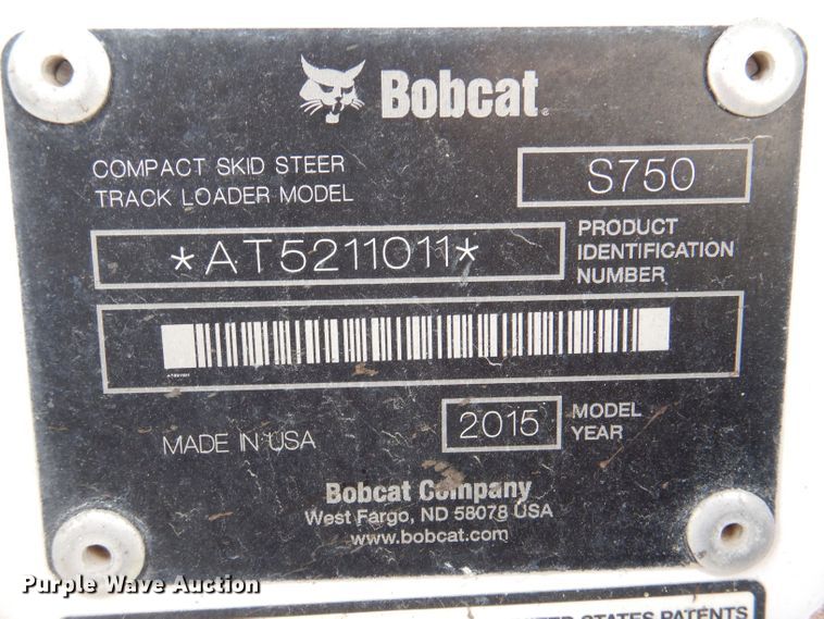image for item KP9503 2015 Bobcat S750  skid steer loader