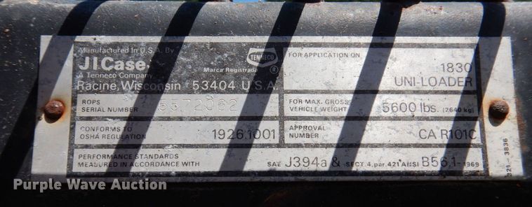 image for item KR9118 1979 Case 1830  skid steer loader