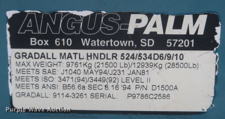 image for item KR9889 1999 Gradall 534D6-42  telehandler