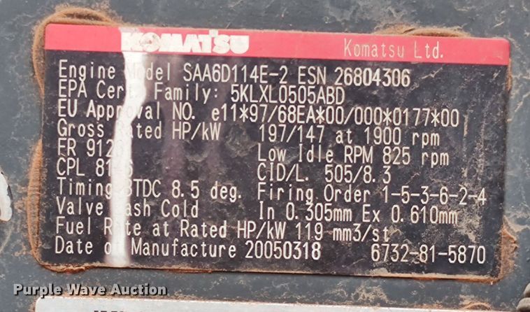 image for item LK9000 2006 Komatsu GD655-3C  motor grader