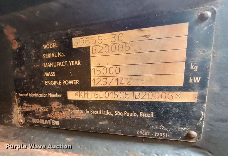 image for item LK9000 2006 Komatsu GD655-3C  motor grader