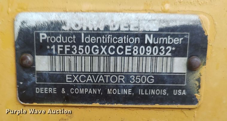 image for item LK9002 2013 John Deere 350G  excavator