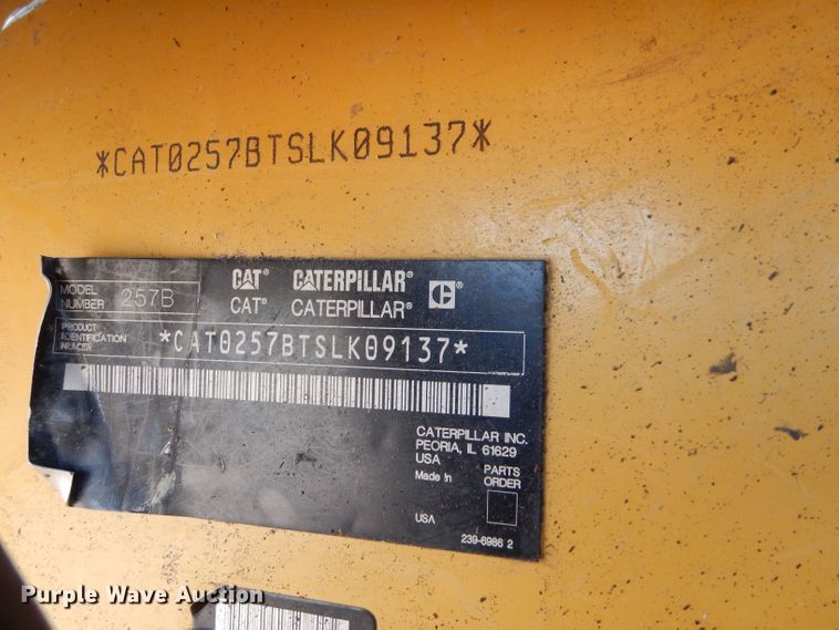 image for item LP9472 2008 Caterpillar 257B2  tracked skid steer loader