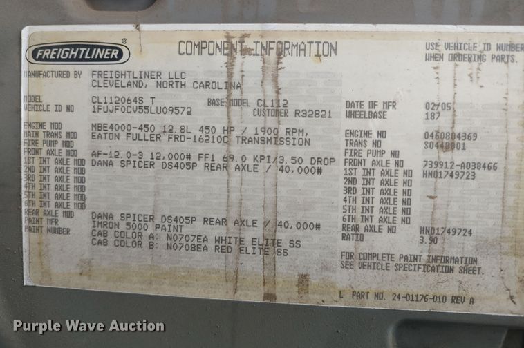 image for item LU9188 2005 Freightliner Columbia 112  dump truck