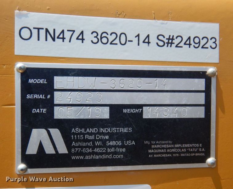 image for item MF9724 2019 Ashland EHDW-3620-14  off-set disk