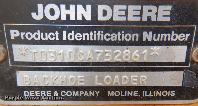 image for item MU9711 1986 John Deere 310C  backhoe
