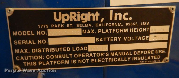 image for item DB7919 Up Right UL40  vertical lift