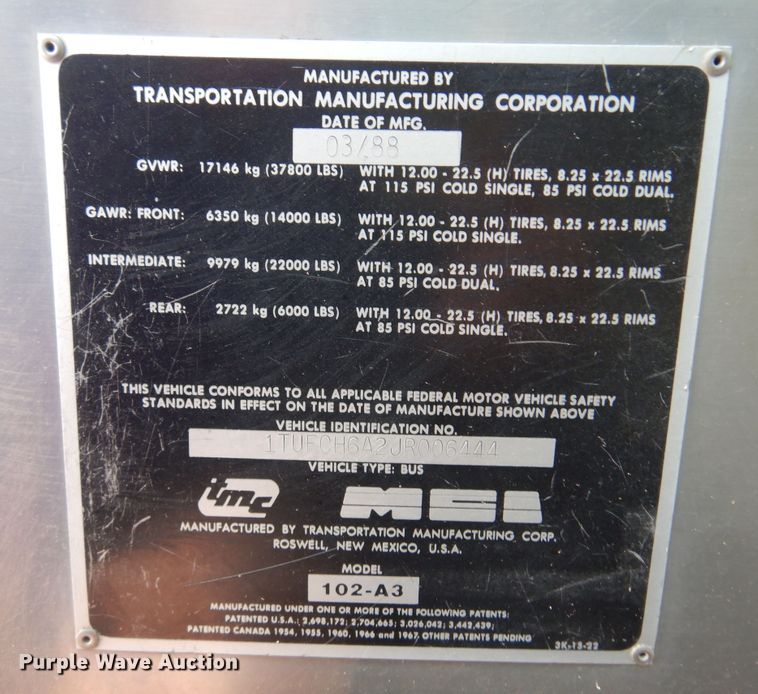 image for item DB7921 1988 MCI  coach bus