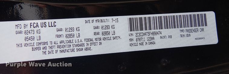 image for item DB7956 2015 Dodge Charger Police