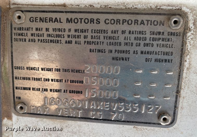 image for item DJ5231 1984 GMC C6000  dump flatbed truck