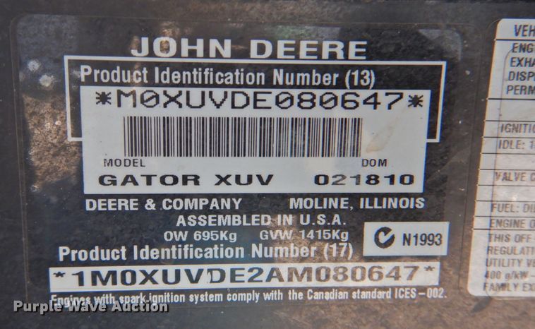 image for item DP4680 2010 John Deere 850D  utility vehicle