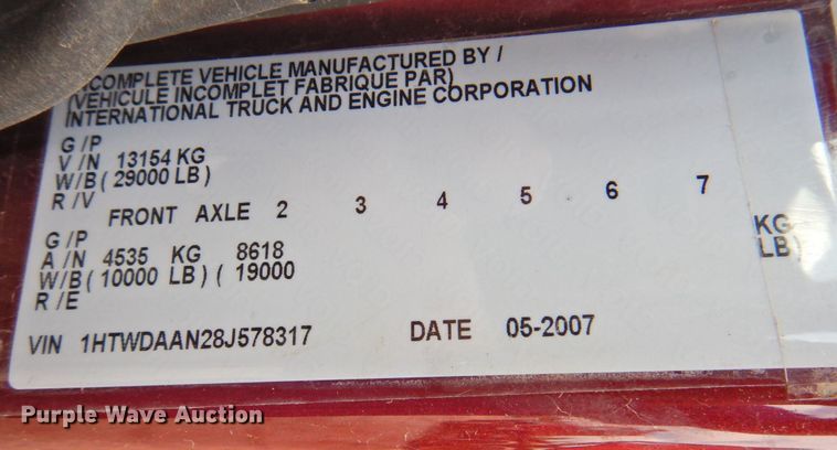 image for item DP4725 2008 International 7400 SFA  dump flatbed truck