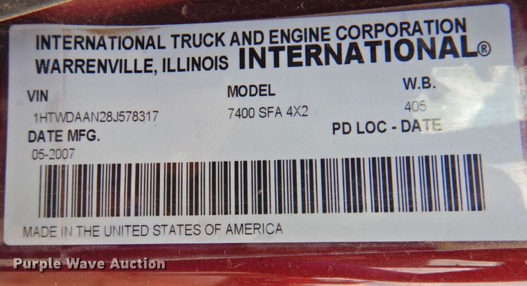 image for item DP4725 2008 International 7400 SFA  dump flatbed truck