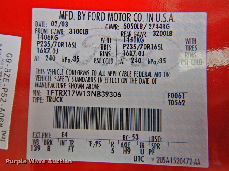 image for item DP4727 2003 Ford F150  SuperCab pickup truck