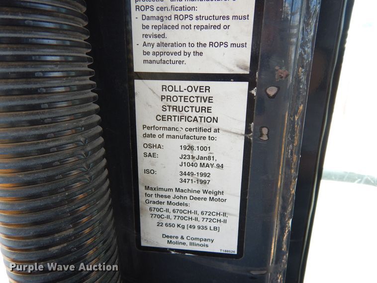 image for item DR1292 2003 John Deere 770CH Series II  motor grader