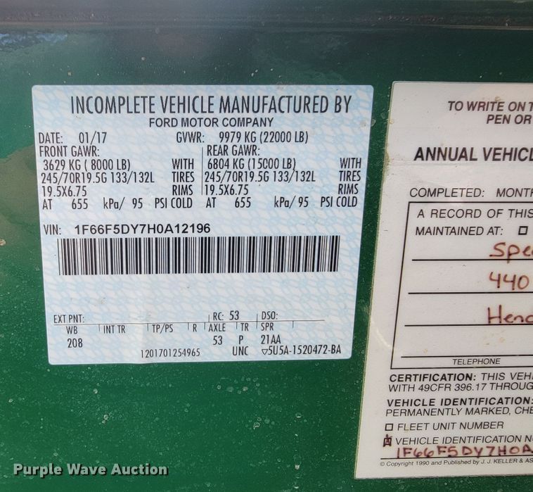 image for item JC9748 2017 Ford  trolley