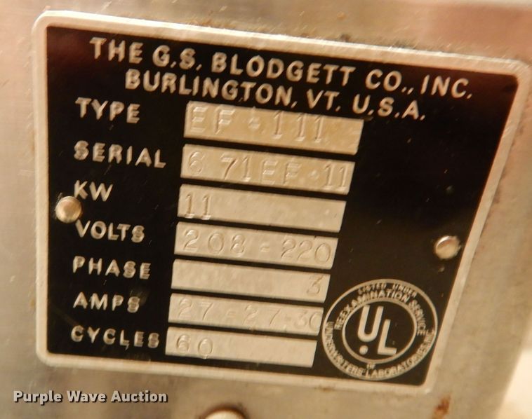 image for item KS9820 Blodgett EF-111  convection oven