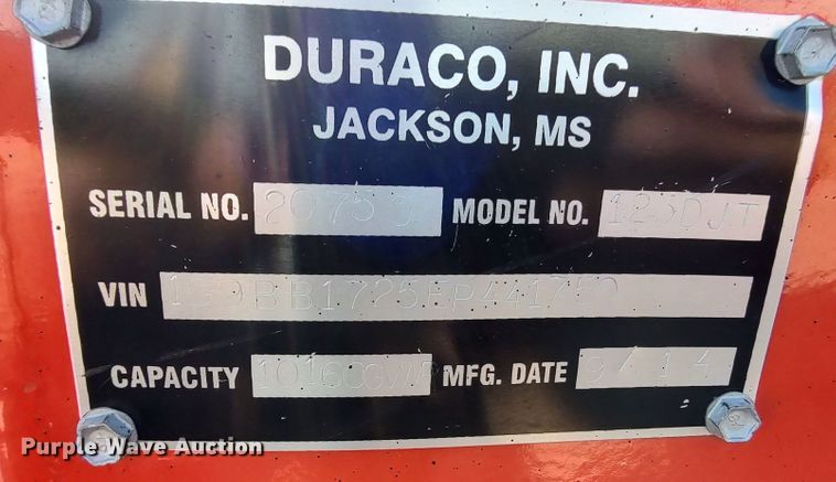 image for item LU9212 2014 Duraco DuraPatcher 125DJT  pot hole patcher