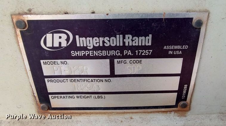 image for item LU9254 2005 Ingersoll Rand PT125R  pneumatic roller