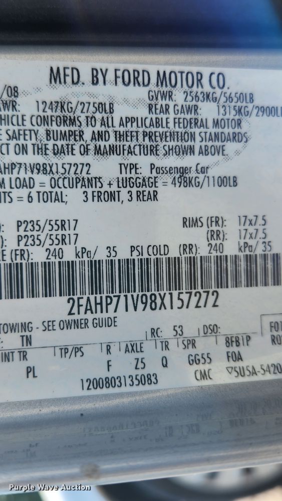 image for item MK9046 2008 Ford Crown Victoria Police Interceptor