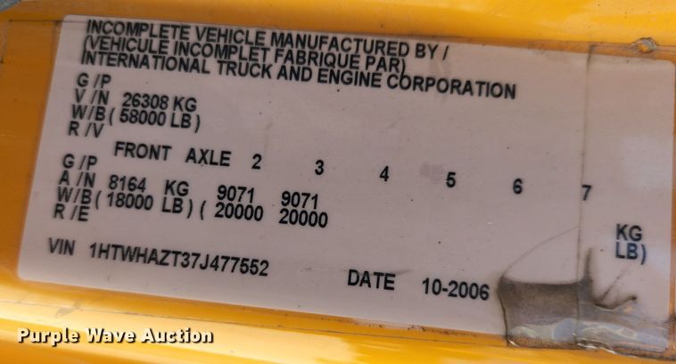 image for item MK9114 2007 International 7400  dump truck