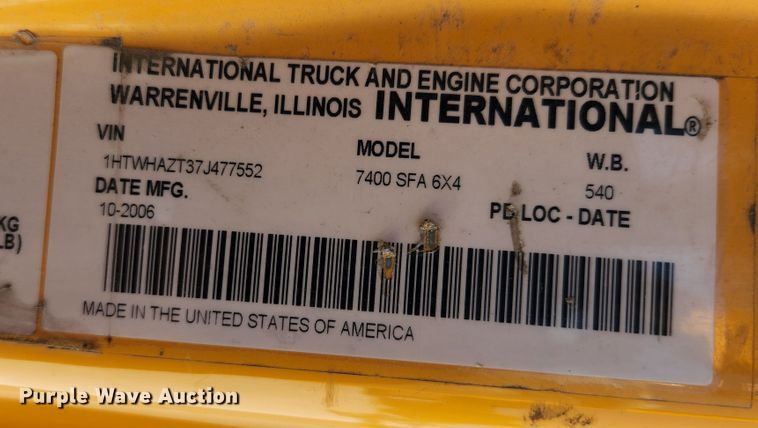 image for item MK9114 2007 International 7400  dump truck