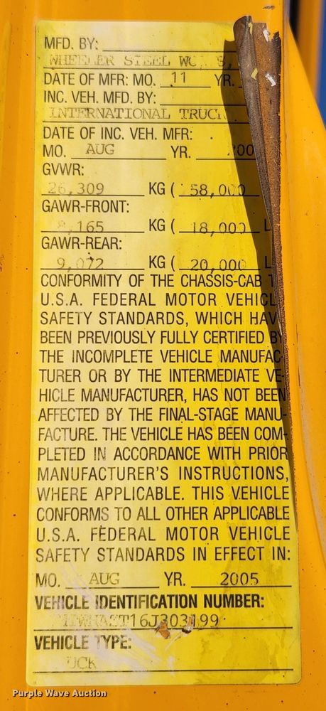 image for item MK9133 2006 International 7400  dump truck