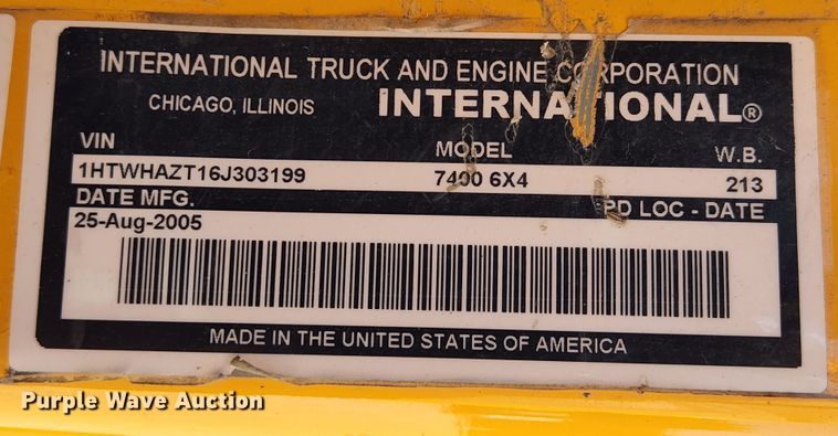 image for item MK9133 2006 International 7400  dump truck
