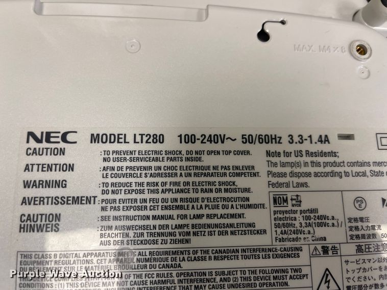 image for item MU9039 (6) NEC LT280 projectors