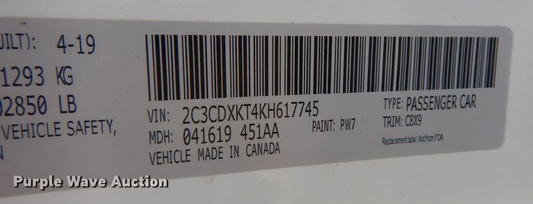 image for item DN1696 2019 Dodge Charger Police 