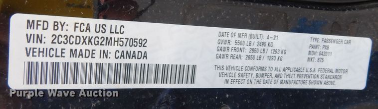 image for item DN1698 2021 Dodge Charger Police