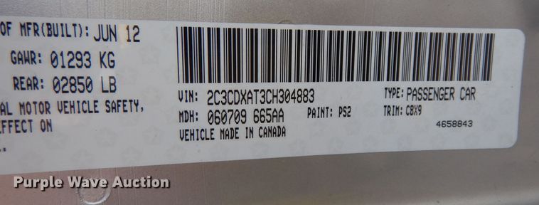 image for item DN1703 2012 Dodge Charger Police